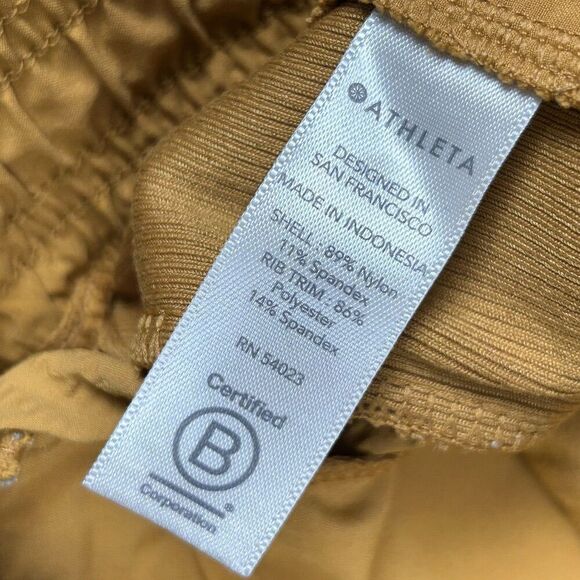 Athleta Textured Brooklyn Jogger Pants Womens Size 0 Tuscan Gold Pull On Pockets - Picture 9 of 12